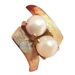 14KYG Natural Saltwater Pearl Ring